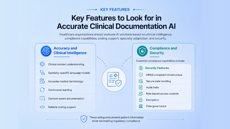 Key features to look for in accurate clinical documentation AI